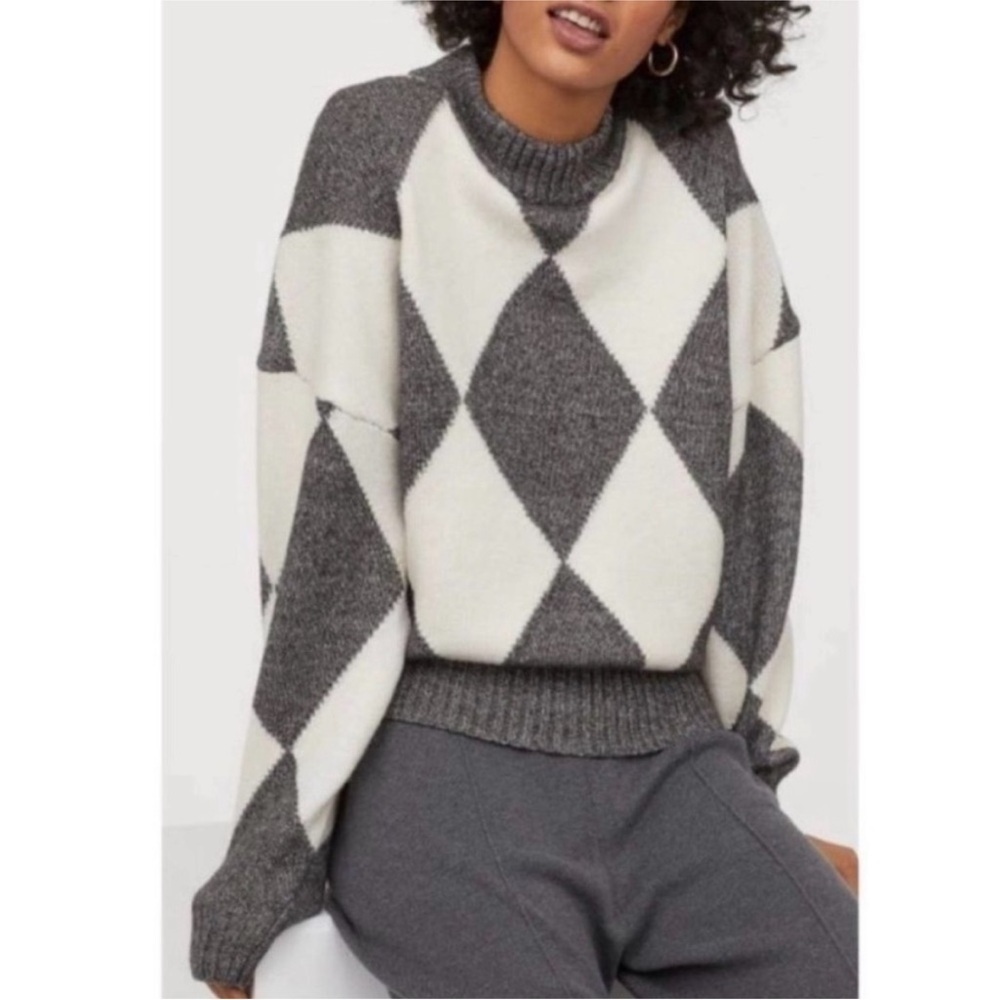 PRINGLE OF SCOTLAND × H&M CHECKERED CREWNECK SWEATER XS